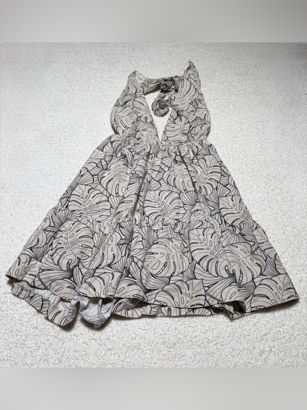 House of Harlow 1960 Tropical Leaf Halter Mini Dress M